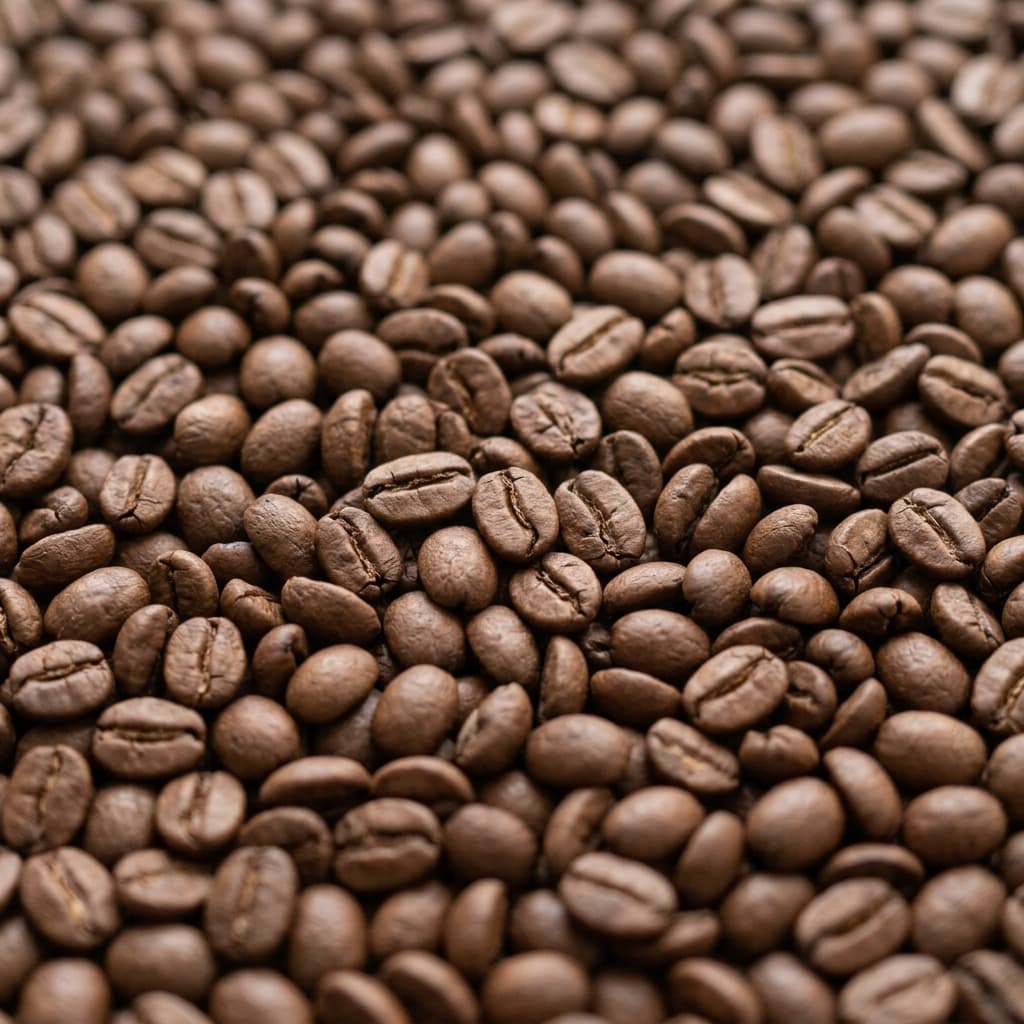 Roasted beans at this level, close up